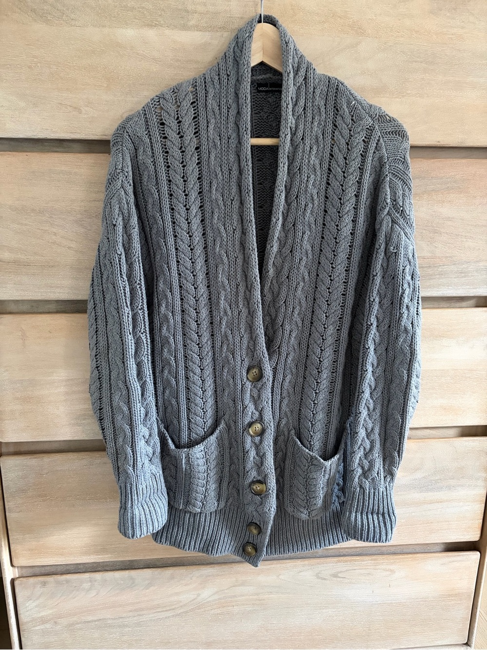 Vintage Victoria's Secret Gray Cable-Knit Button Cardigan 100% cotton